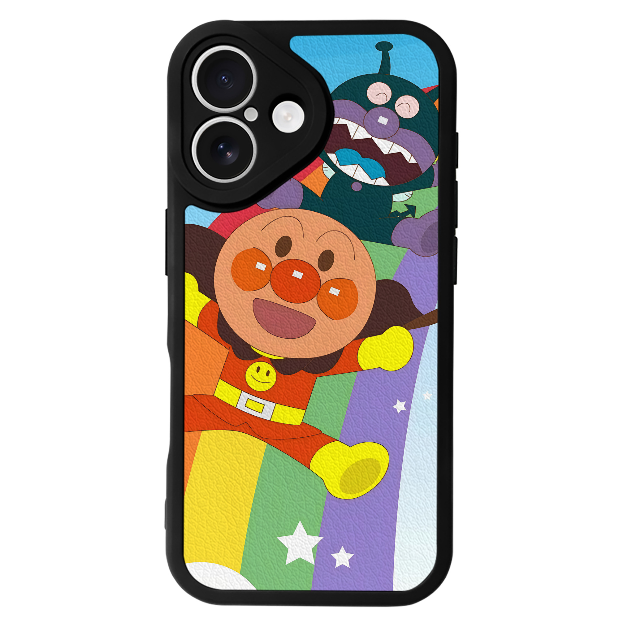 （画像用） アンパンマン Anpanman 【iPhone 16シリーズ対応】シリコンスマホケース（レザー調） 材質：シリコン
